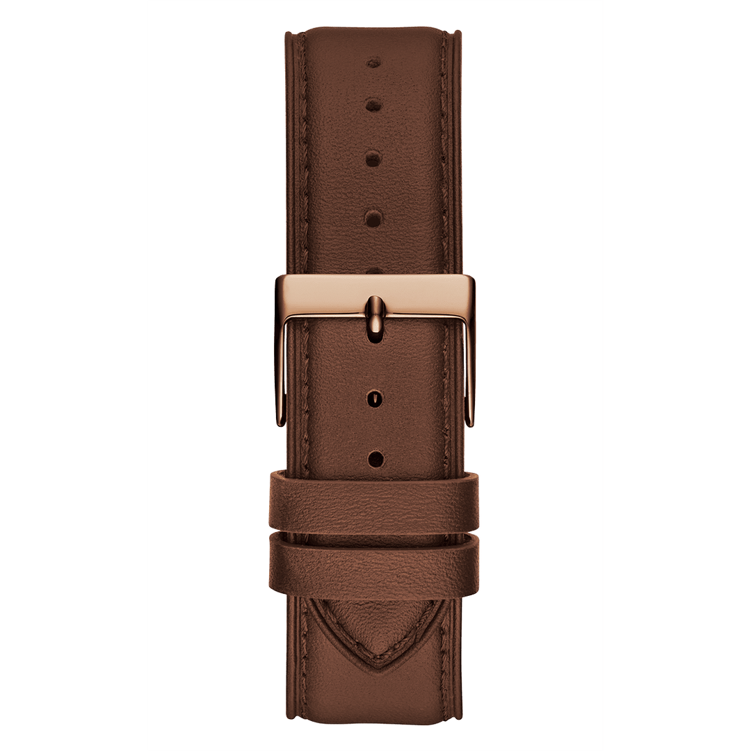 GUESS Mens Brown Rose Gold Tone Multi-Function Watch