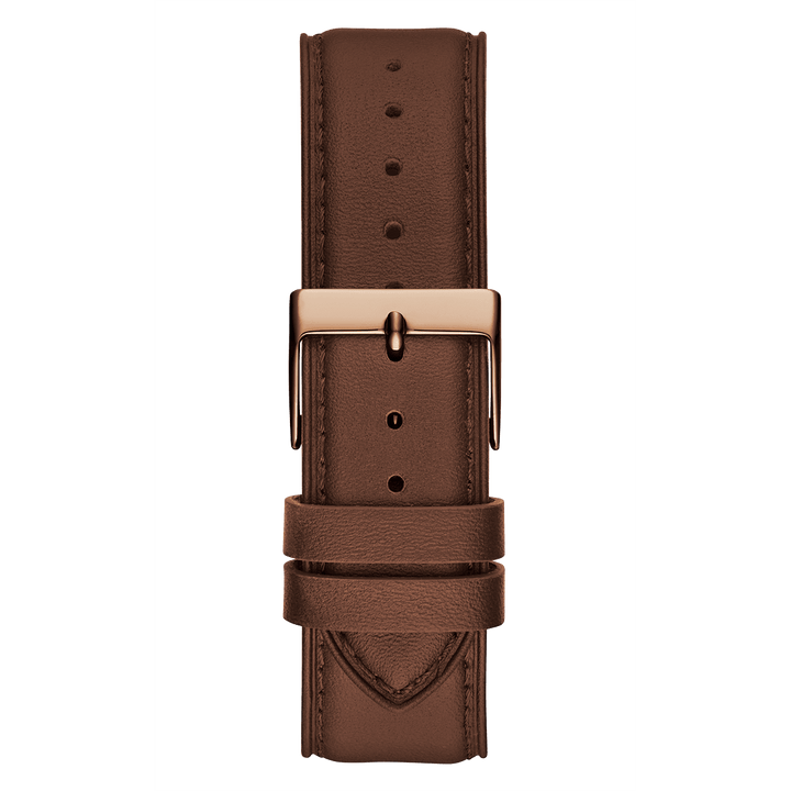 GUESS Mens Brown Rose Gold Tone Multi-Function Watch