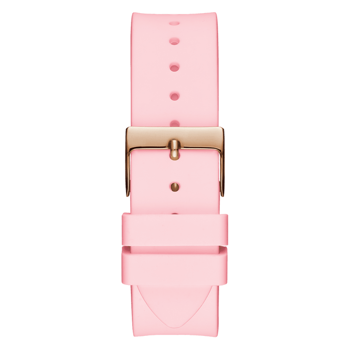GUESS Ladies Pink Rose Gold Tone Multi-Function Watch