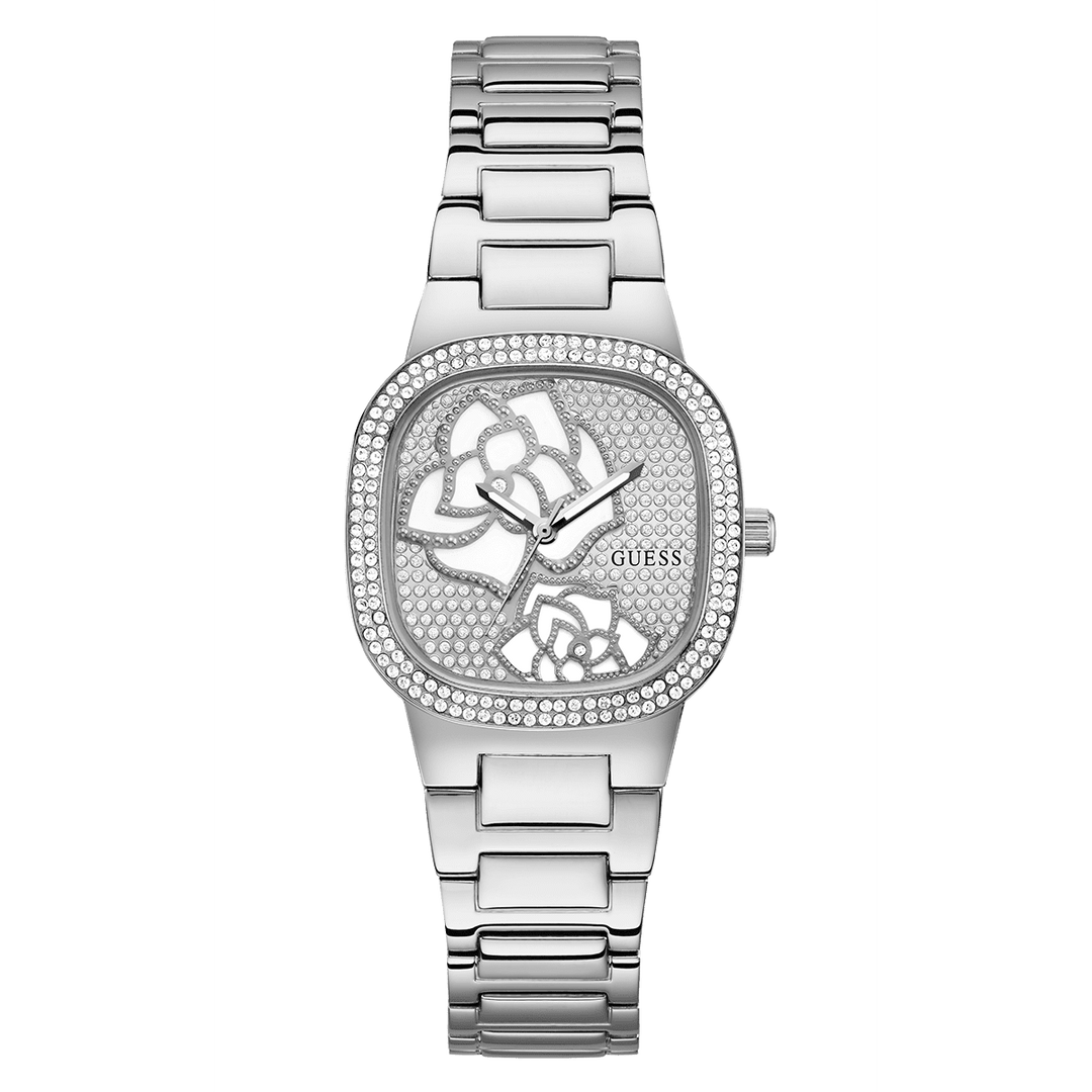 GUESS Ladies Silver Tone Analog Watch