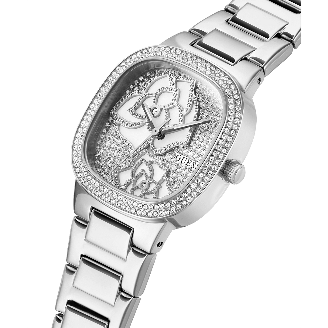 GUESS Ladies Silver Tone Analog Watch