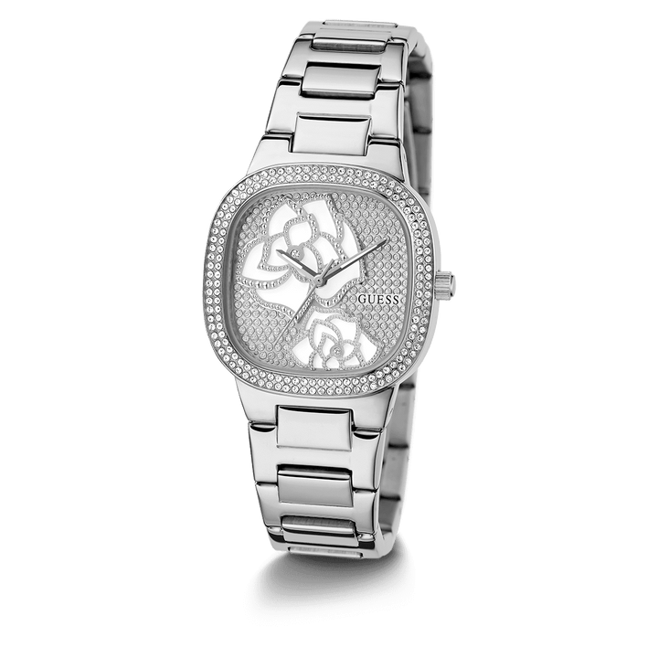 GUESS Ladies Silver Tone Analog Watch