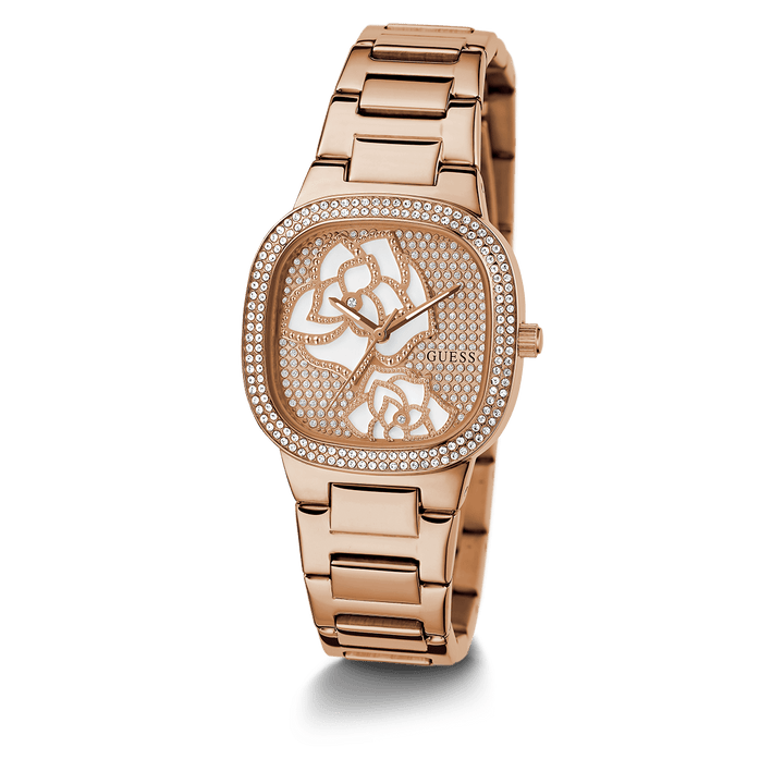 GUESS Ladies Rose Gold Tone Analog Watch
