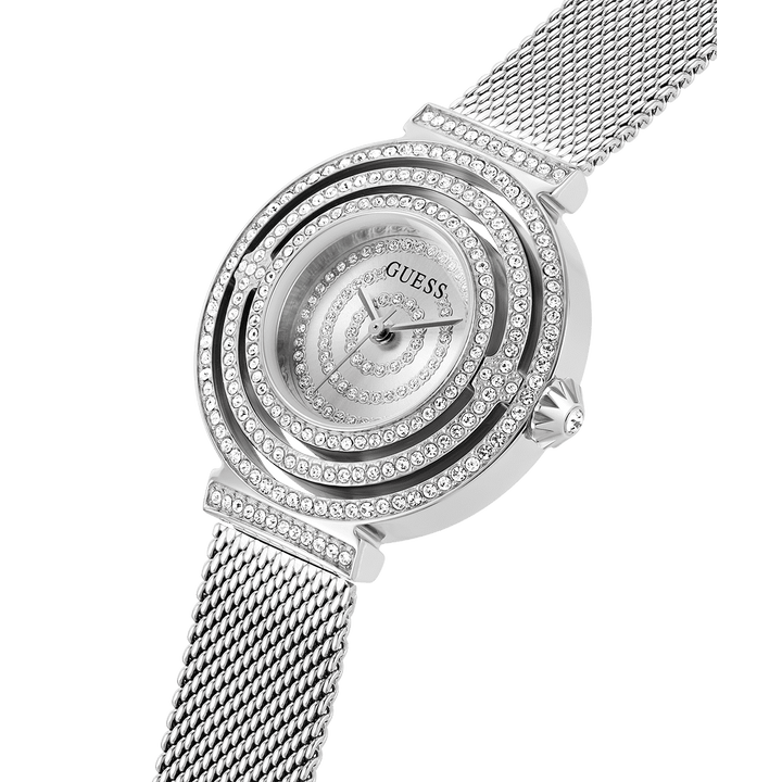 GUESS Ladies Silver Tone Analog Watch