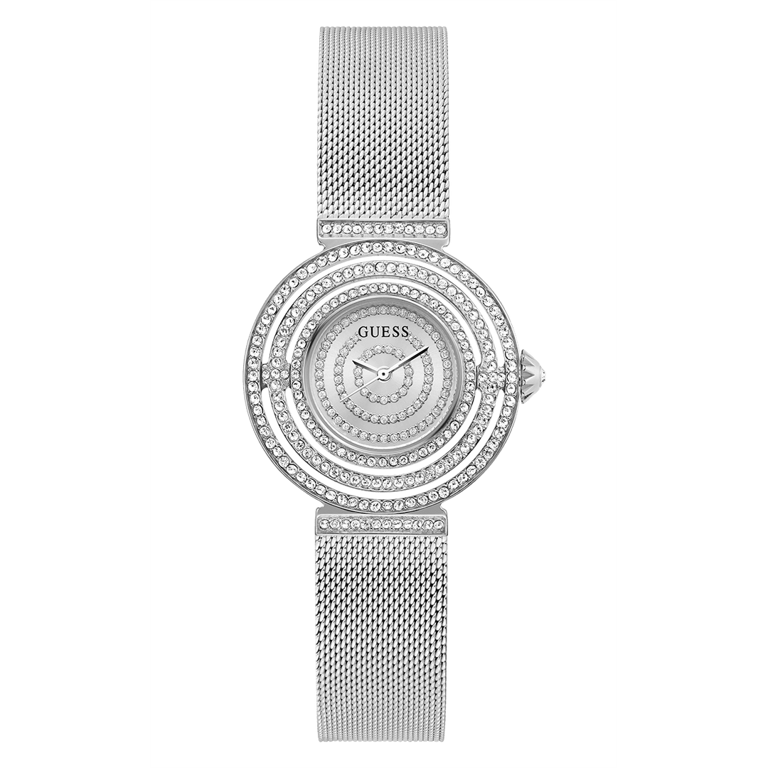 GUESS Ladies Silver Tone Analog Watch