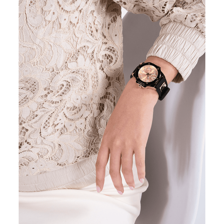 GUESS Ladies Black 2-Tone Analog Watch