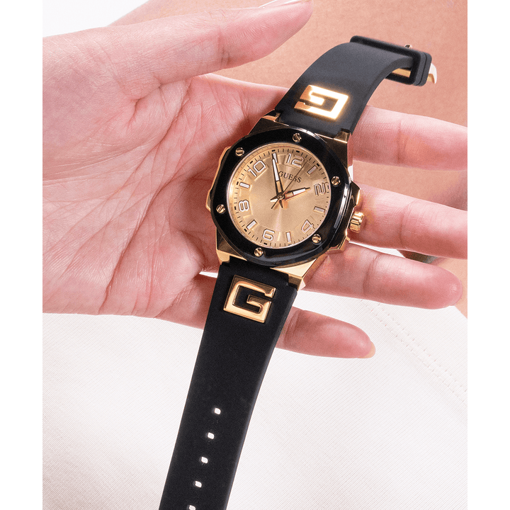 GUESS Ladies Black 2-Tone Analog Watch