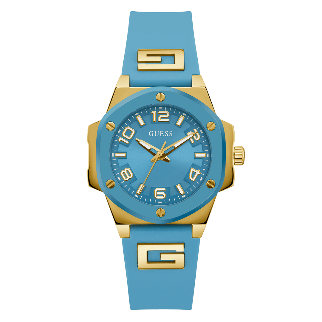 GUESS Ladies Turquoise 2-Tone Analog Watch
