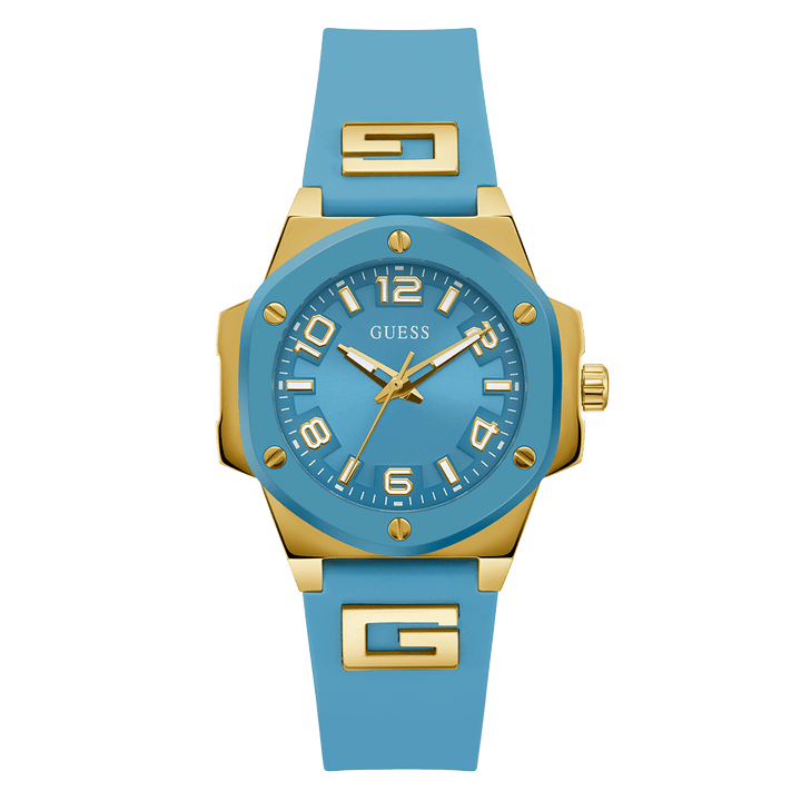GUESS Ladies Turquoise 2-Tone Analog Watch