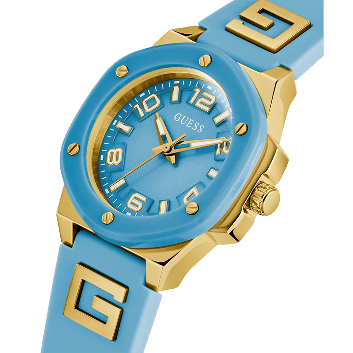 GUESS Ladies Turquoise 2-Tone Analog Watch