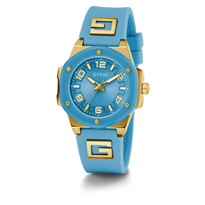 GUESS Ladies Turquoise 2-Tone Analog Watch