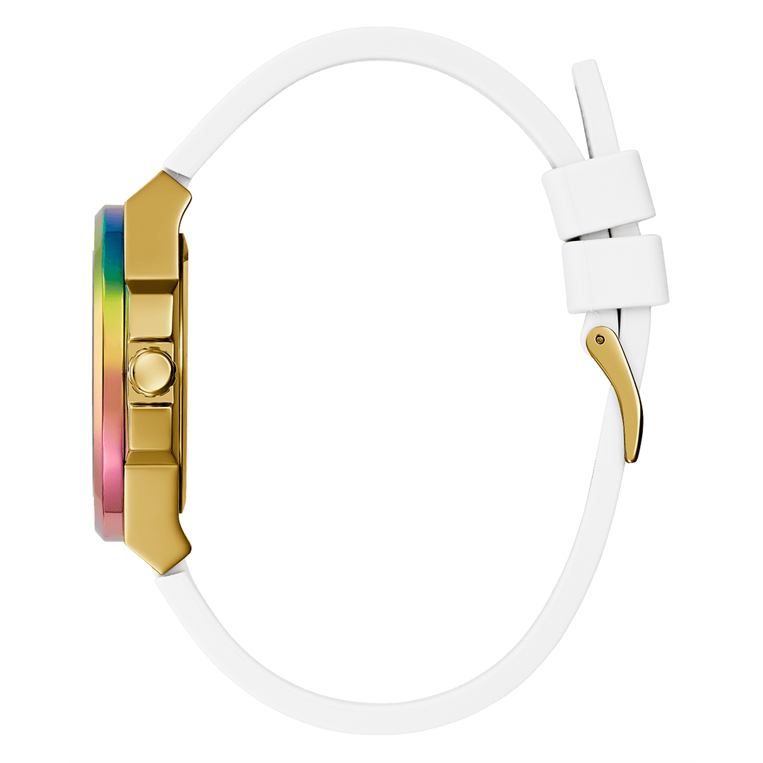 GUESS Ladies White 2-Tone Analog Watch