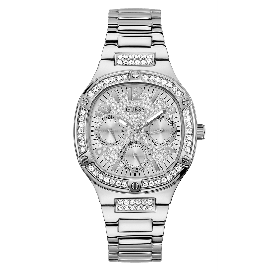 GUESS Ladies Silver Tone Multi-Function Watch