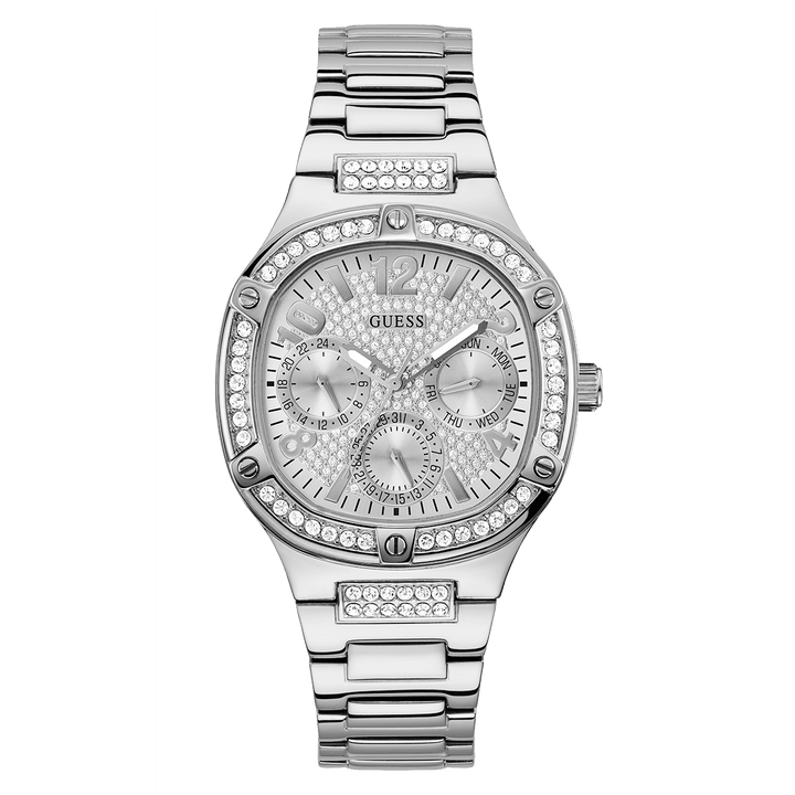 GUESS Ladies Silver Tone Multi-Function Watch