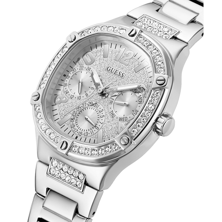 GUESS Ladies Silver Tone Multi-Function Watch