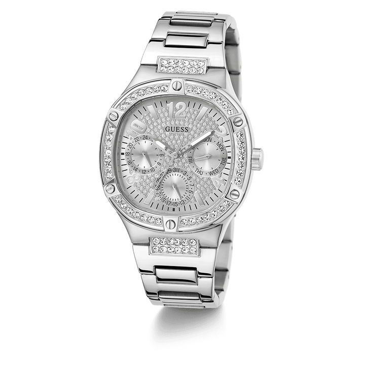 GUESS Ladies Silver Tone Multi-Function Watch