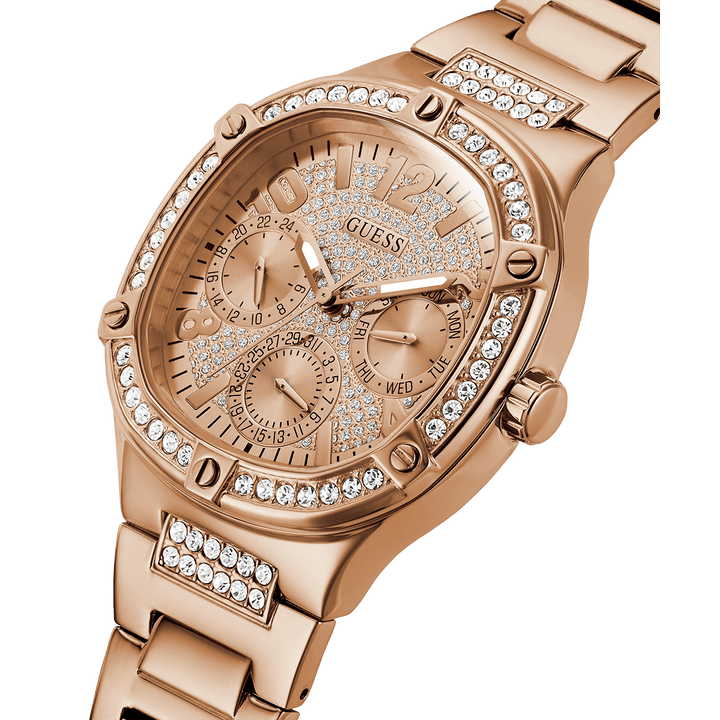 GUESS Ladies Rose Gold Tone Multi-Function Watch