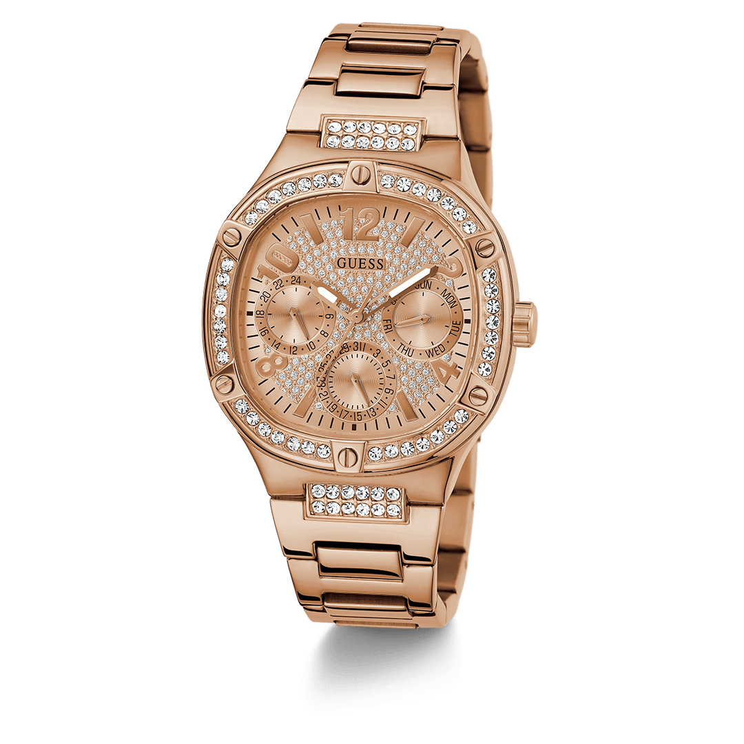 GUESS Ladies Rose Gold Tone Multi-Function Watch
