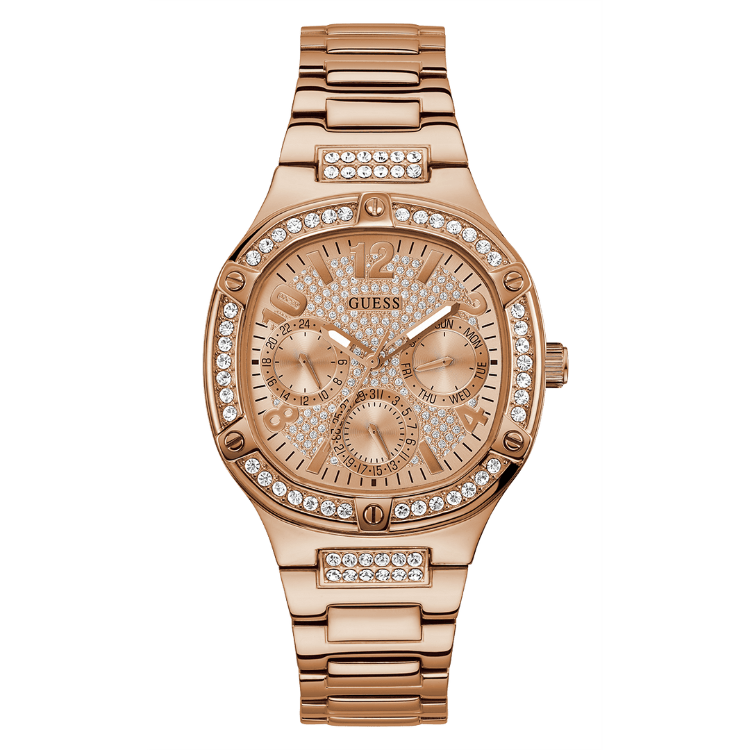 GUESS Ladies Rose Gold Tone Multi-Function Watch