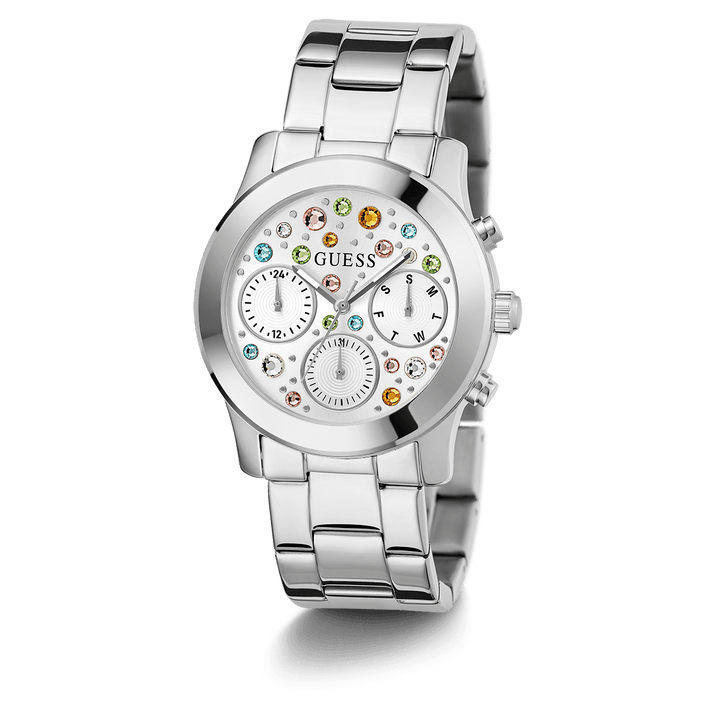 GUESS Ladies Silver Tone Multi-Function Watch