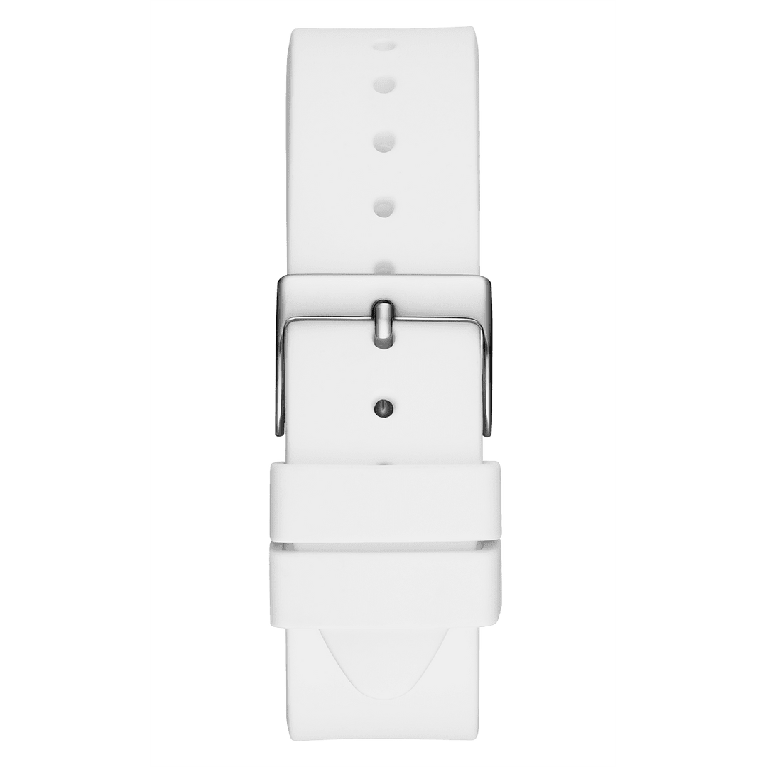 GUESS Ladies White Silver Tone Multi-Function Watch