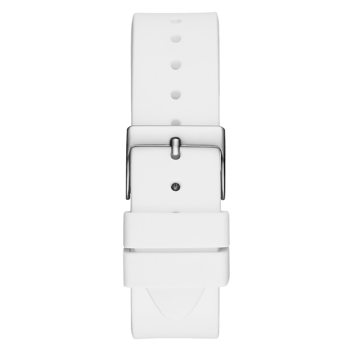 GUESS Ladies White Silver Tone Multi-Function Watch