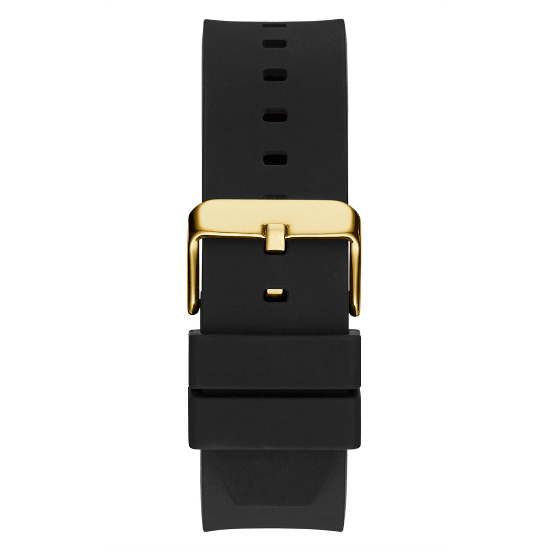 GUESS Mens Black Gold Tone Analog Watch
