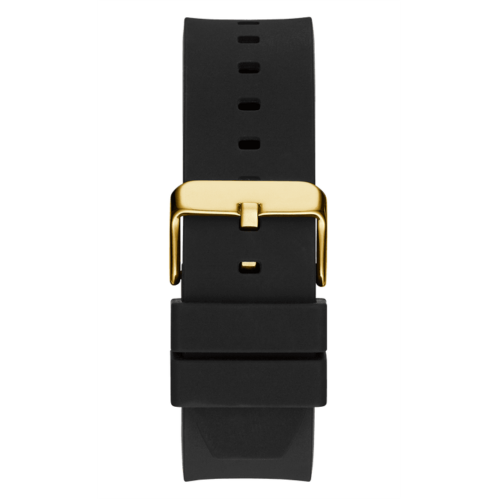 GUESS Mens Black Gold Tone Analog Watch