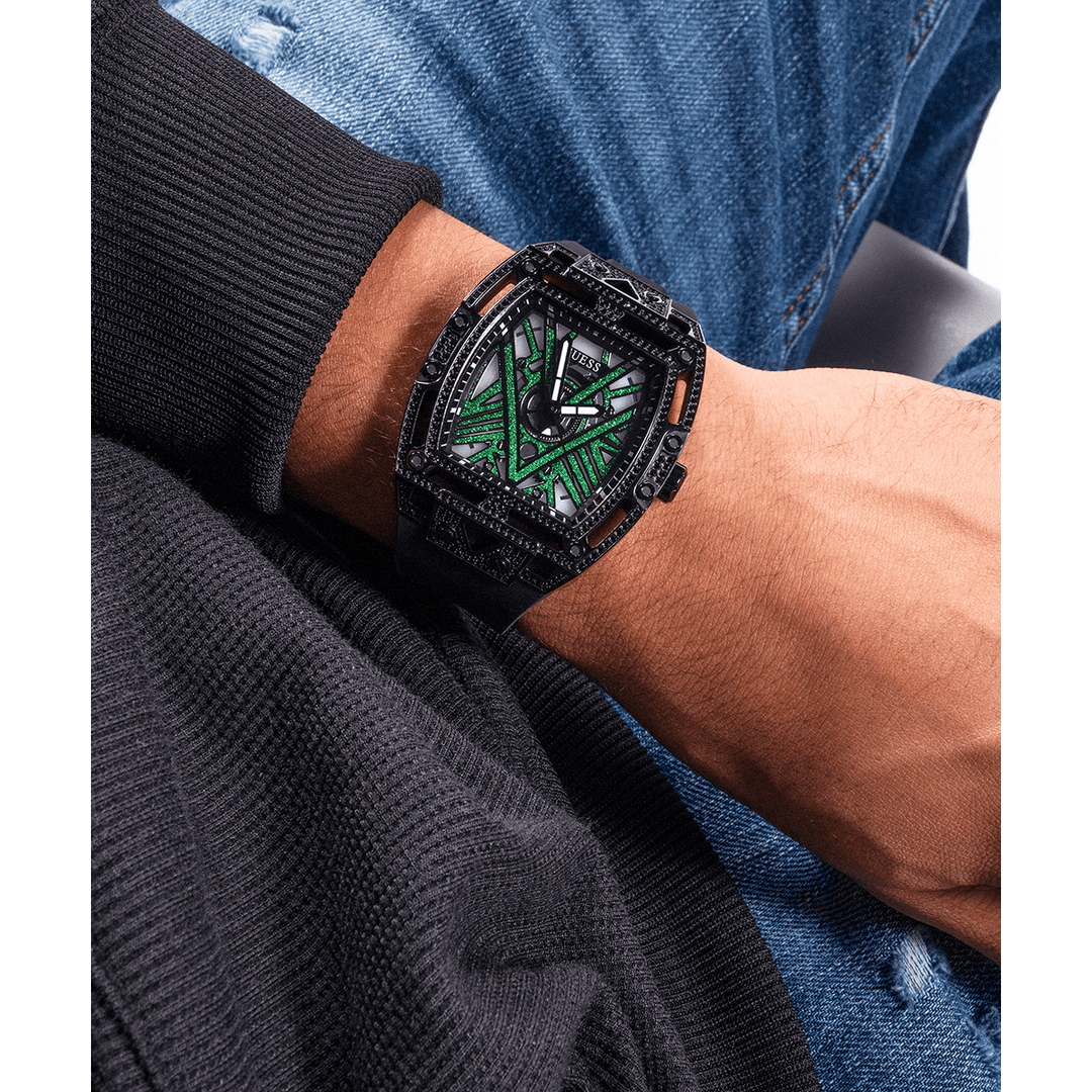 GUESS Mens Black Analog Watch