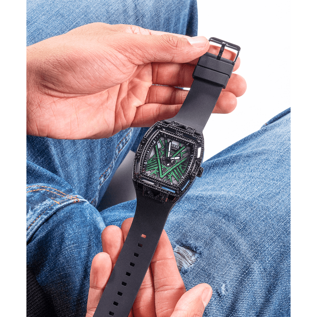 GUESS Mens Black Analog Watch