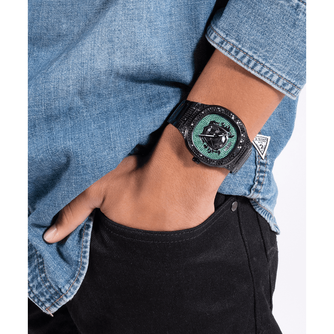 GUESS Mens Black Analog Watch