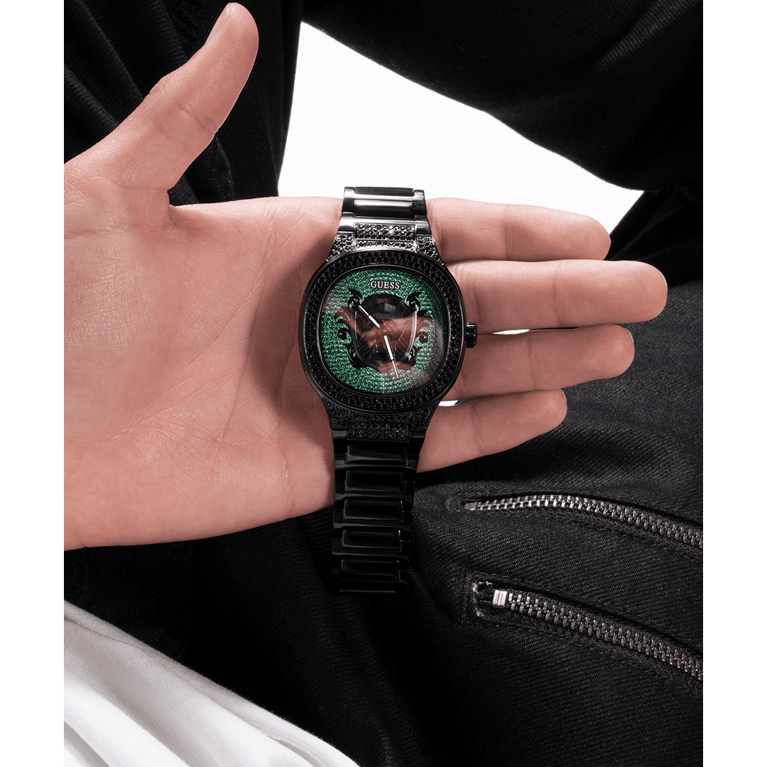 GUESS Mens Black Analog Watch