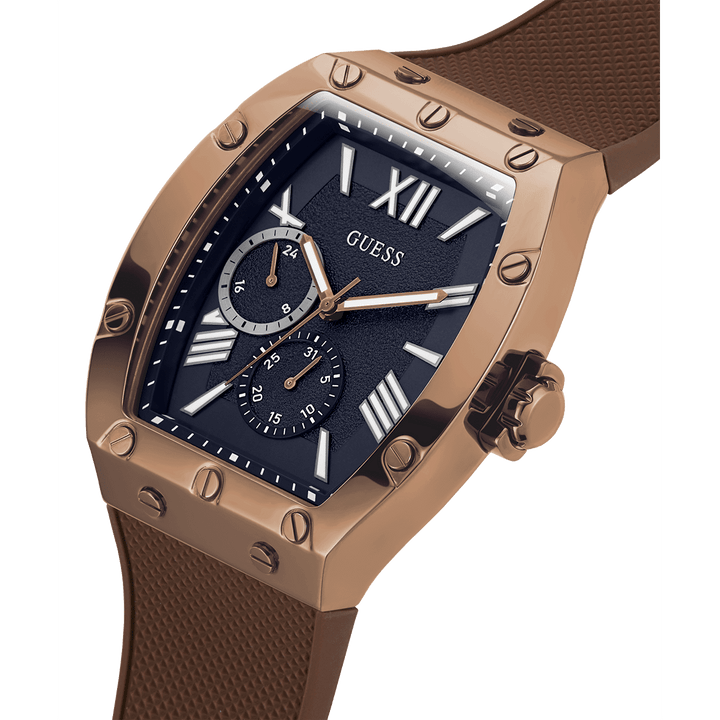 GUESS Mens Brown Coffee Multi-Function Watch