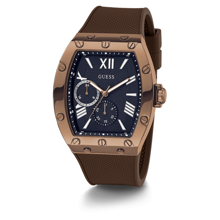 GUESS Mens Brown Coffee Multi-Function Watch
