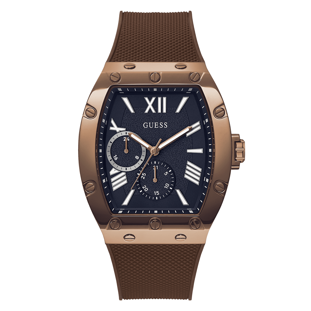 GUESS Mens Brown Coffee Multi-Function Watch