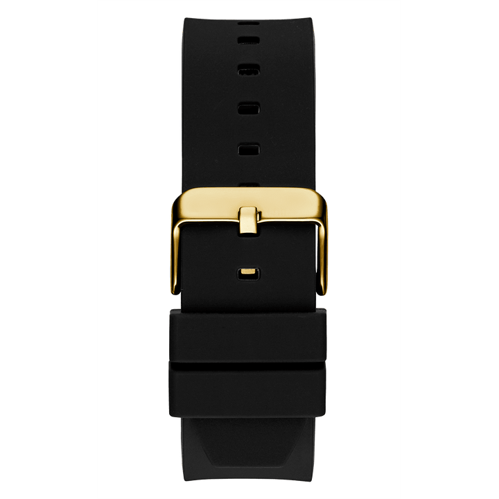 GUESS Mens Black Gold Tone Multi-Function Watch