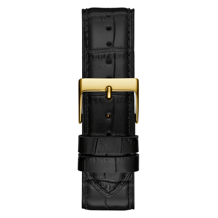 GUESS Mens Black Gold Tone Analog Watch