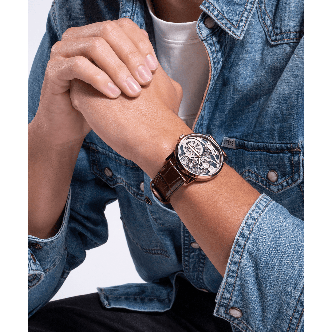 GUESS Mens Brown Coffee Analog Watch