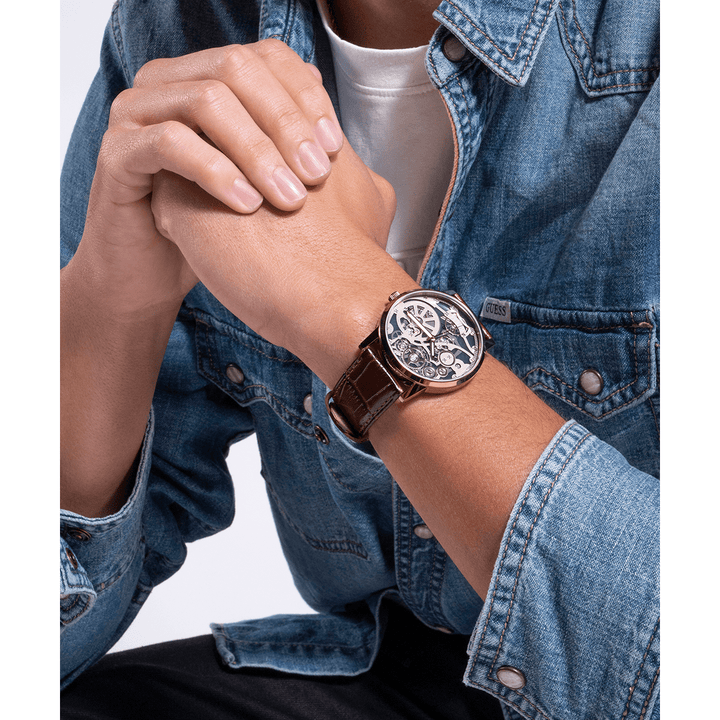 GUESS Mens Brown Coffee Analog Watch