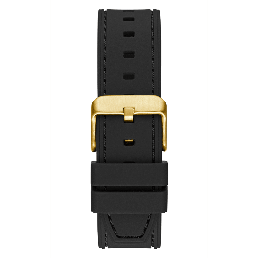 GUESS Mens Black Gold Multi-Function Watch