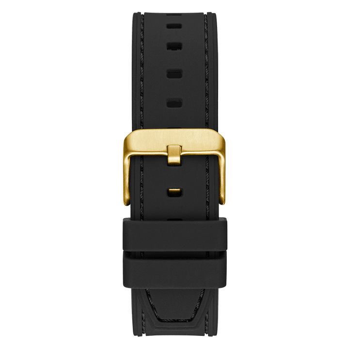 GUESS Mens Black Gold Multi-Function Watch