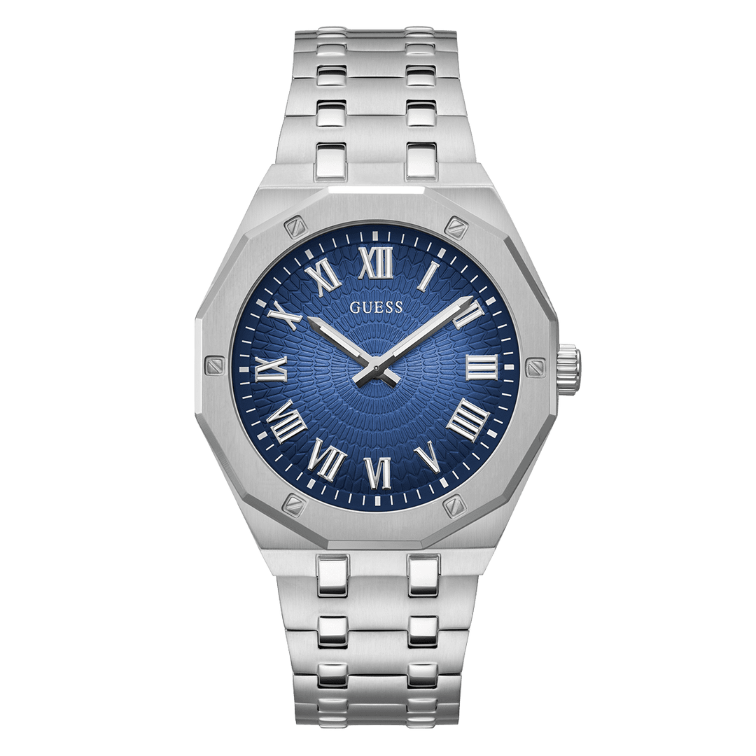 GUESS Mens Silver Tone Analog Watch
