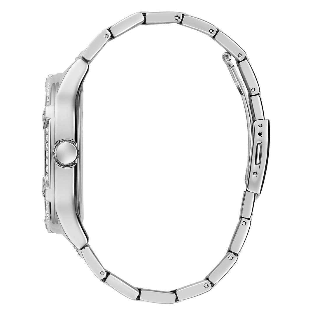 GUESS Mens Silver Tone Multi-Function Watch