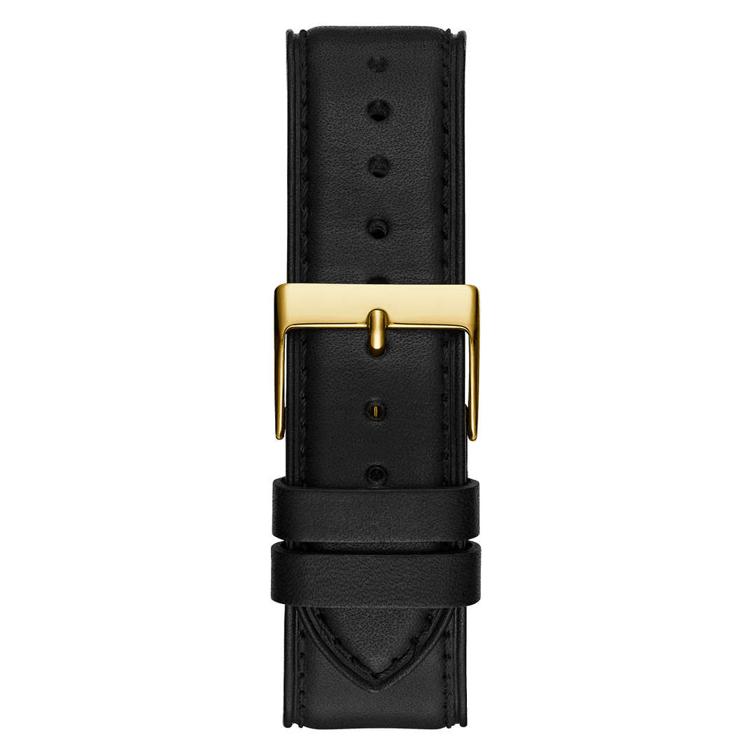 GUESS Mens Black Gold Tone Multi-Function Watch