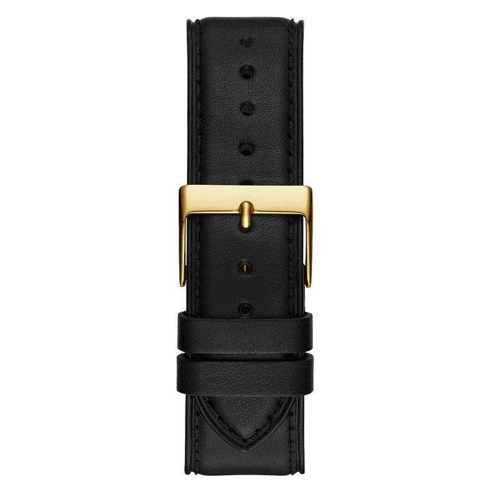 GUESS Mens Black Gold Tone Multi-Function Watch