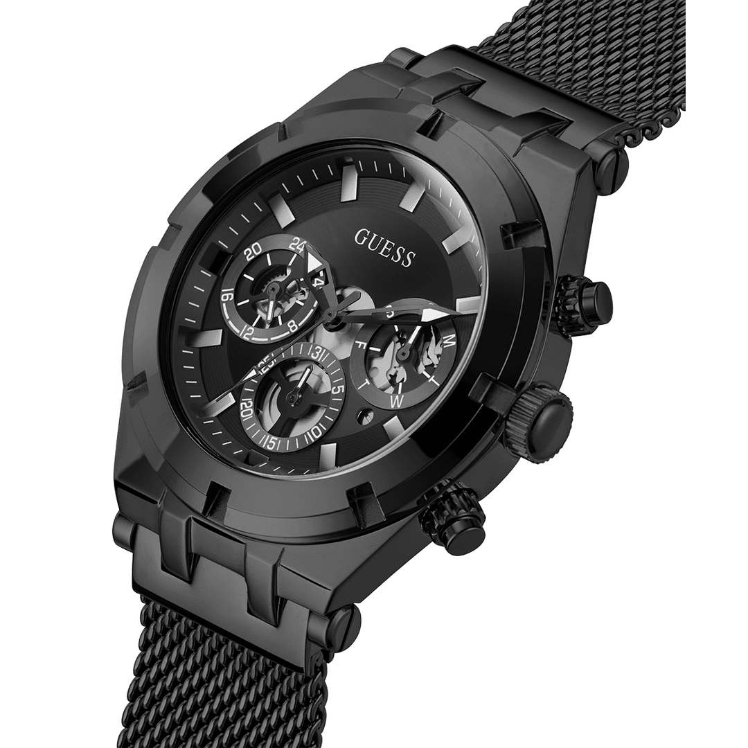 GUESS Mens Black Multi-Function Watch