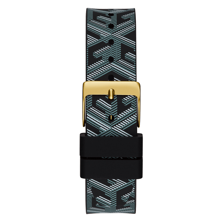 GUESS Ladies Black Gold Tone Analog Watch