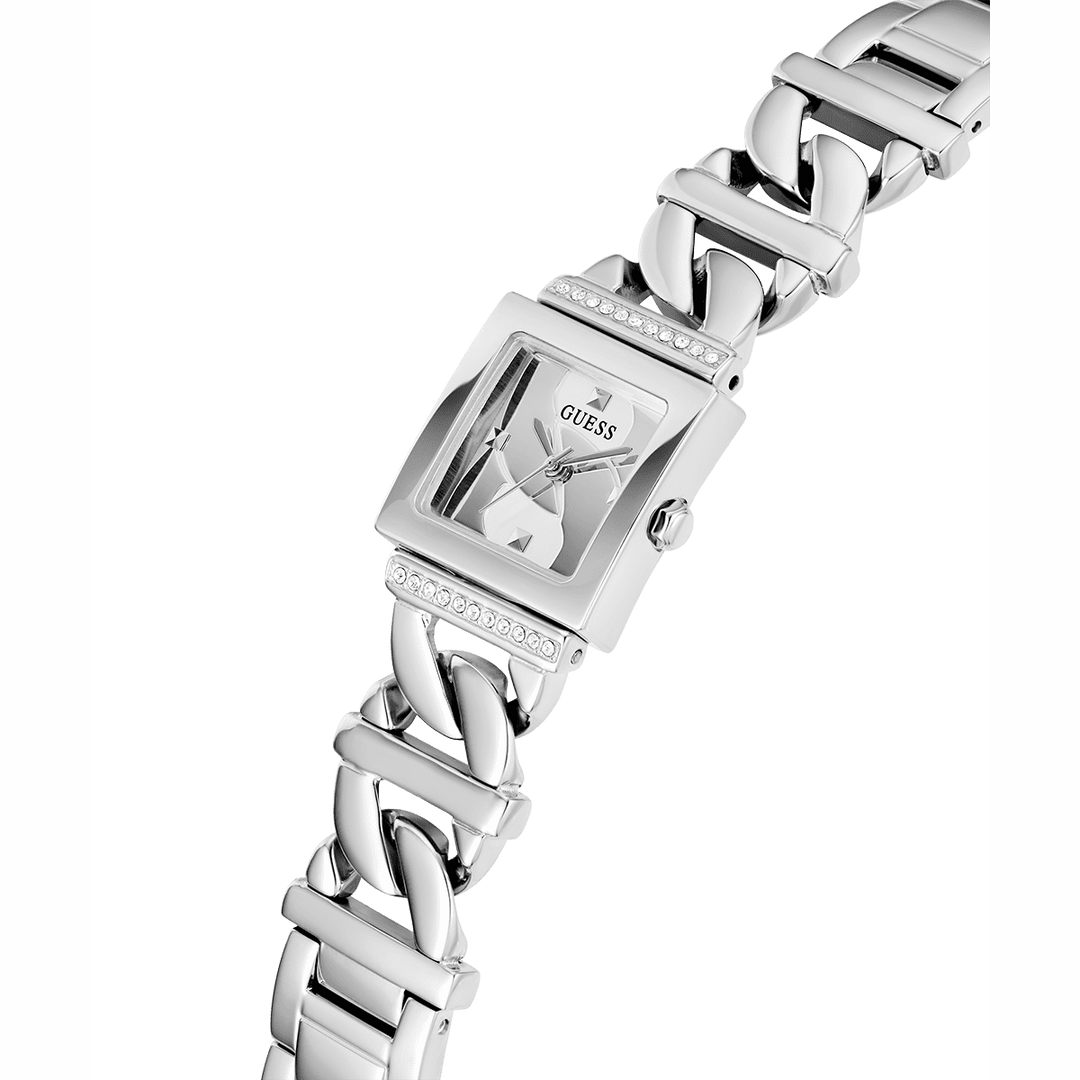 GUESS Ladies Silver Tone Silver Analog Watch