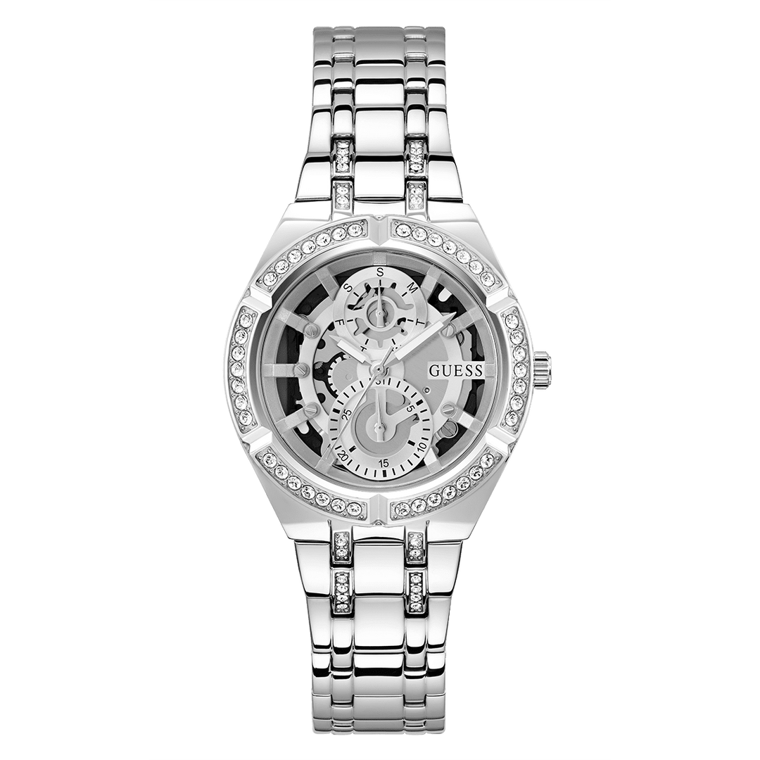 GUESS Ladies Silver Tone Multi-Function Watch