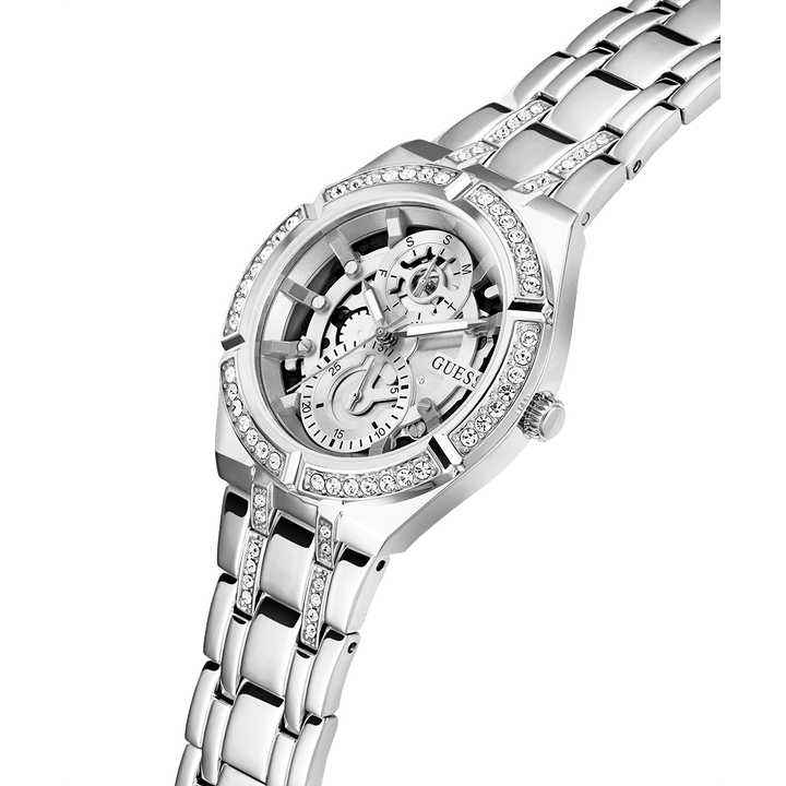 GUESS Ladies Silver Tone Multi-Function Watch